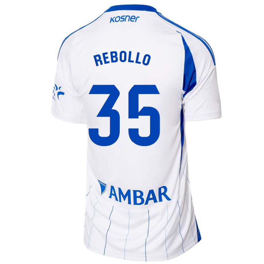 Kids Football Dani Rebollo #35 Red White Home Jersey 2024/25 T-Shirt Australia