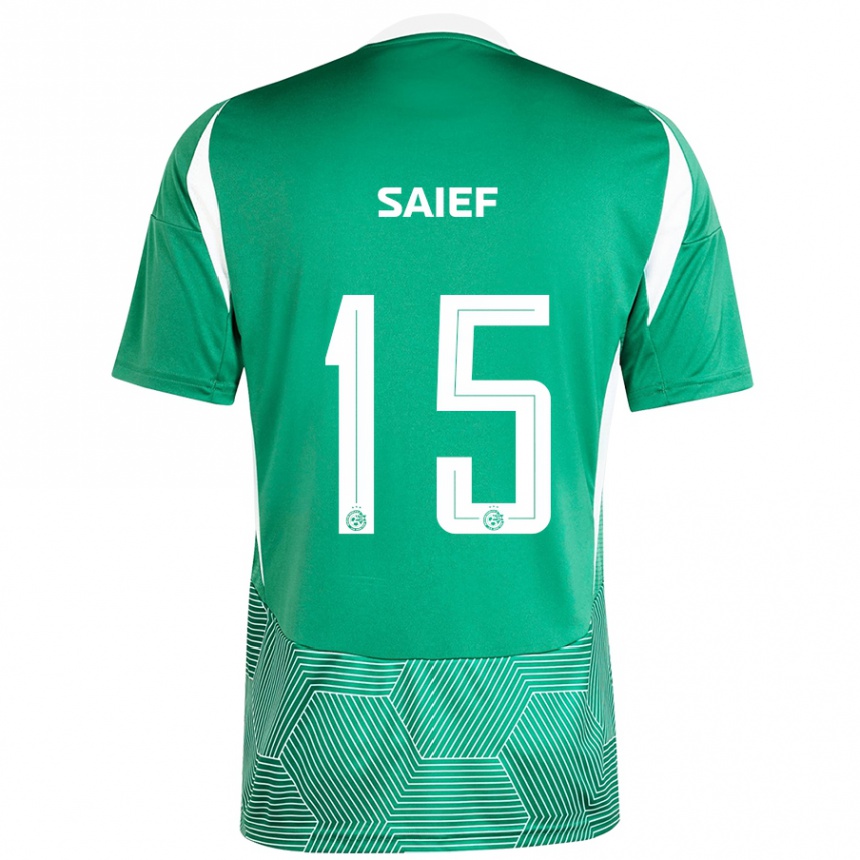 Kids Football Kenny Saief #15 Green White Home Jersey 2024/25 T-Shirt Australia