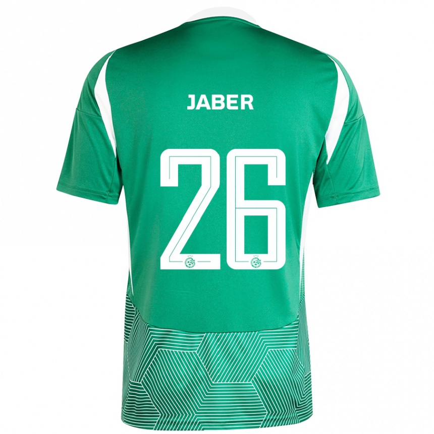 Kids Football Mahmoud Jaber #26 Green White Home Jersey 2024/25 T-Shirt Australia