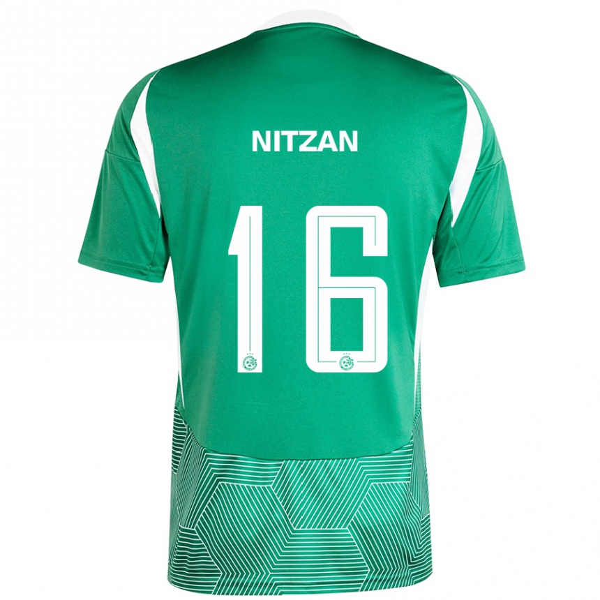 Kids Football Itamar Nitzan #16 Green White Home Jersey 2024/25 T-Shirt Australia