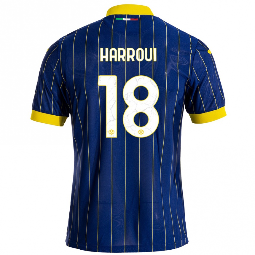 Kids Football Abdou Harroui #18 Blue Yellow Home Jersey 2024/25 T-Shirt Australia