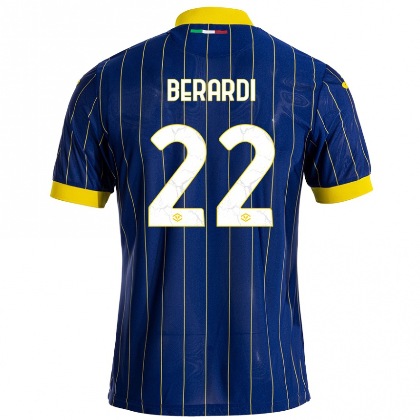 Kids Football Alessandro Berardi #22 Blue Yellow Home Jersey 2024/25 T-Shirt Australia