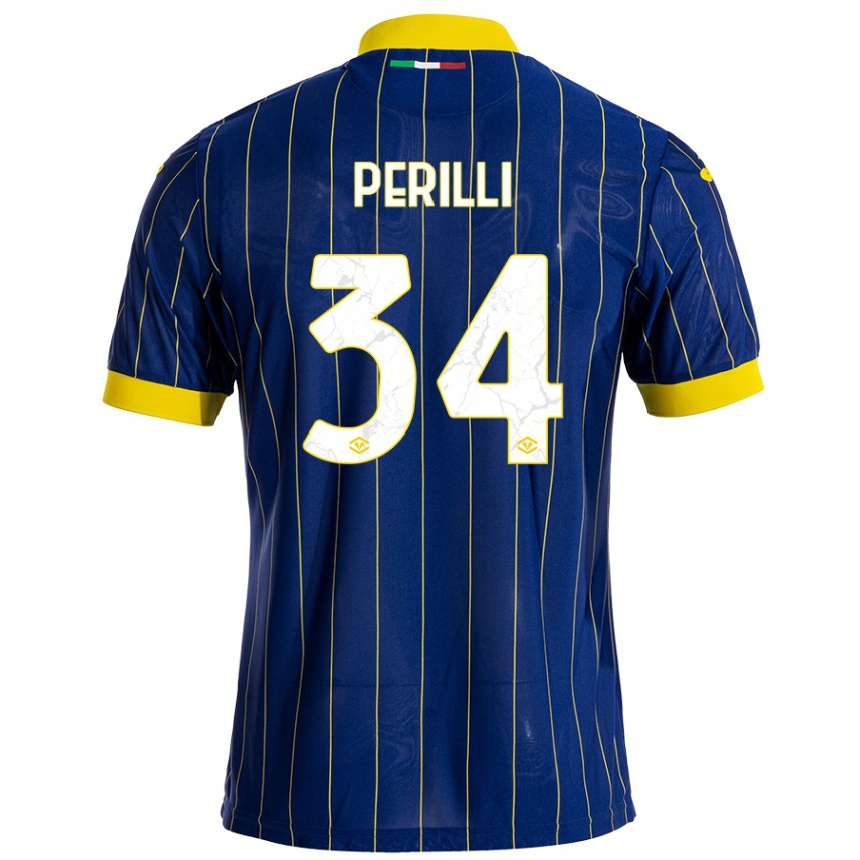 Kids Football Simone Perilli #34 Blue Yellow Home Jersey 2024/25 T-Shirt Australia