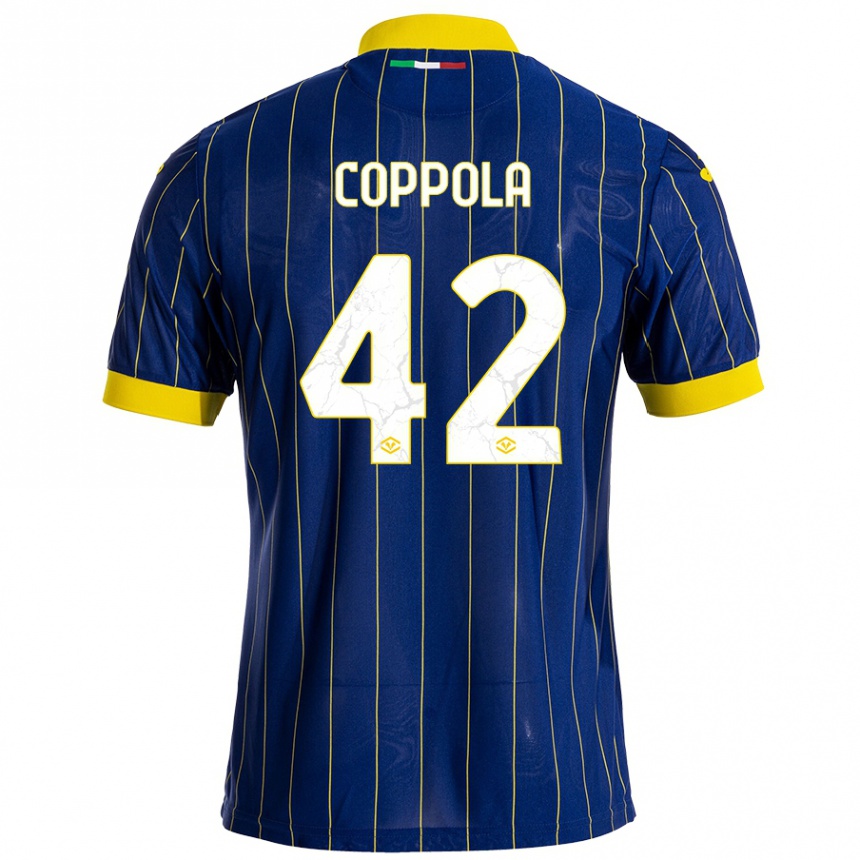 Kids Football Diego Coppola #42 Blue Yellow Home Jersey 2024/25 T-Shirt Australia