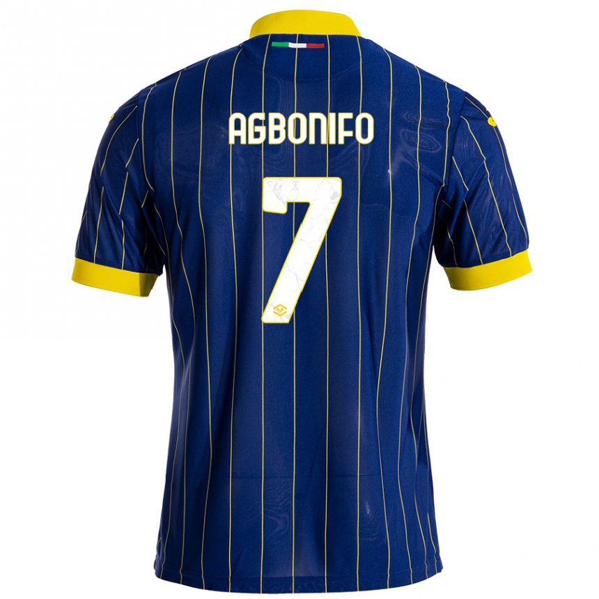 Kids Football Richi Agbonifo #7 Blue Yellow Home Jersey 2024/25 T-Shirt Australia