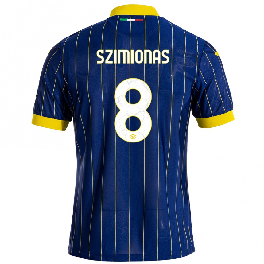 Kids Football Luca Szimionas #8 Blue Yellow Home Jersey 2024/25 T-Shirt Australia