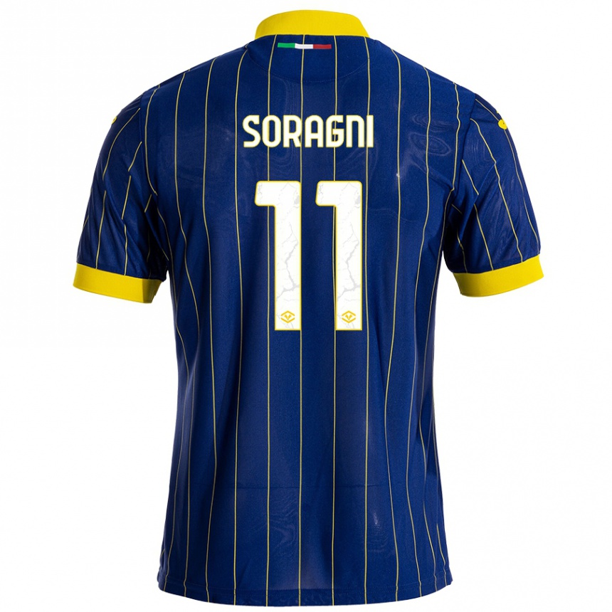 Kids Football Alberto Soragni #11 Blue Yellow Home Jersey 2024/25 T-Shirt Australia