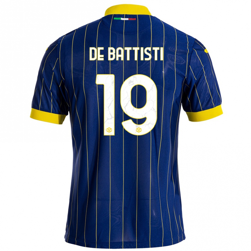 Kids Football Davide De Battisti #19 Blue Yellow Home Jersey 2024/25 T-Shirt Australia