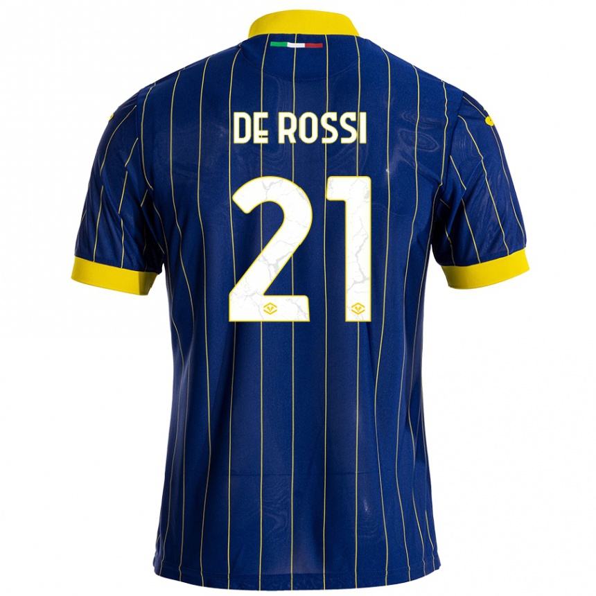 Kids Football Michele De Rossi #21 Blue Yellow Home Jersey 2024/25 T-Shirt Australia