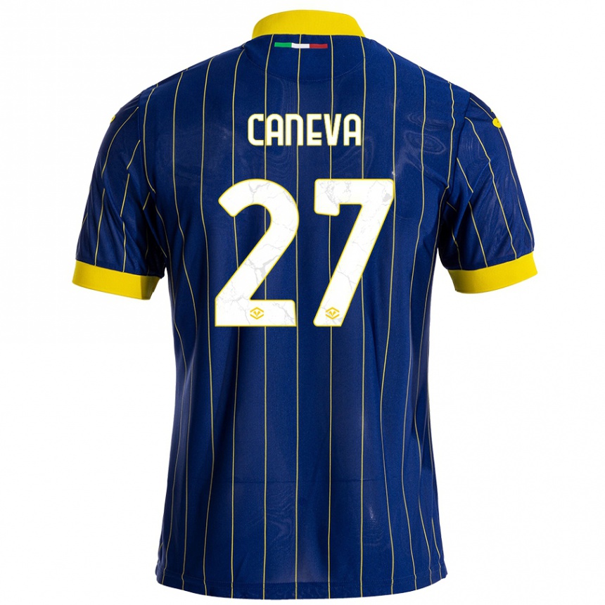 Kids Football Elia Caneva #27 Blue Yellow Home Jersey 2024/25 T-Shirt Australia