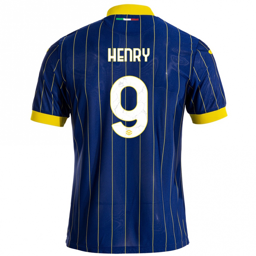 Kids Football Thomas Henry #9 Blue Yellow Home Jersey 2024/25 T-Shirt Australia