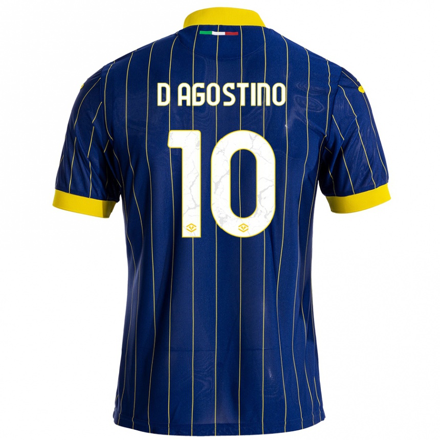 Kids Football Samuele D'agostino #10 Blue Yellow Home Jersey 2024/25 T-Shirt Australia