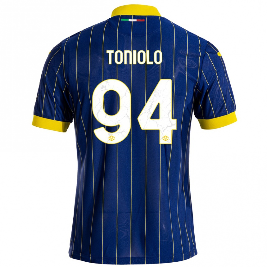 Kids Football Giacomo Toniolo #94 Blue Yellow Home Jersey 2024/25 T-Shirt Australia