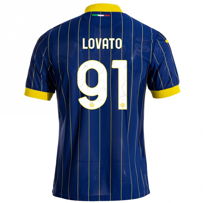 Kids Football Enrico Lovato #91 Blue Yellow Home Jersey 2024/25 T-Shirt Australia