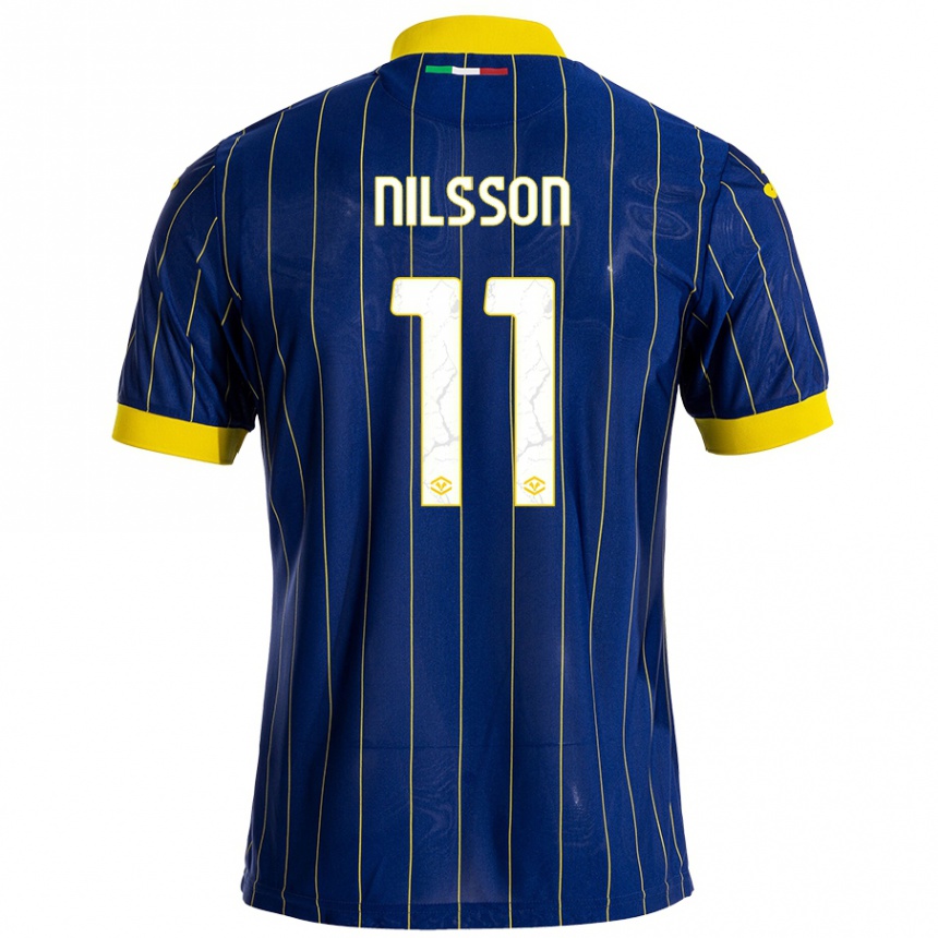 Kids Football Sara Nilsson #11 Blue Yellow Home Jersey 2024/25 T-Shirt Australia