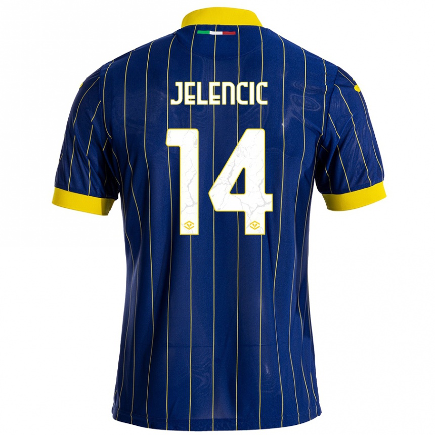 Kids Football Ana Jelencic #14 Blue Yellow Home Jersey 2024/25 T-Shirt Australia