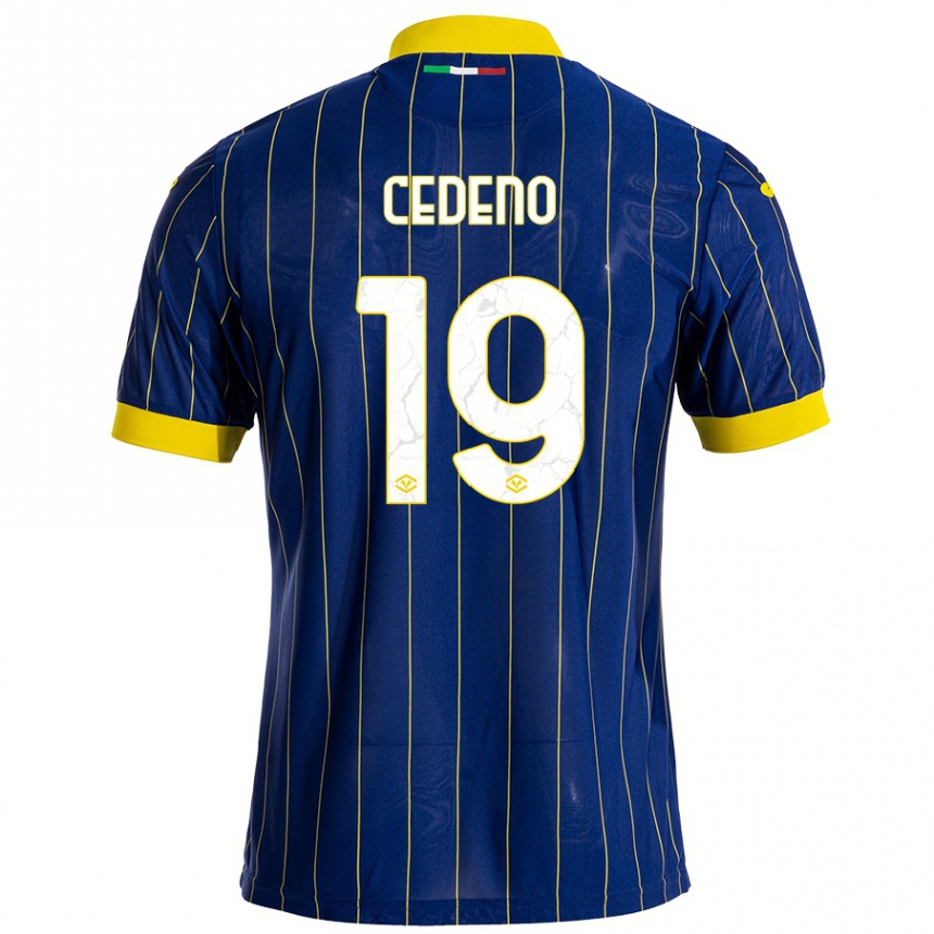 Kids Football Lineth Cedeno #19 Blue Yellow Home Jersey 2024/25 T-Shirt Australia