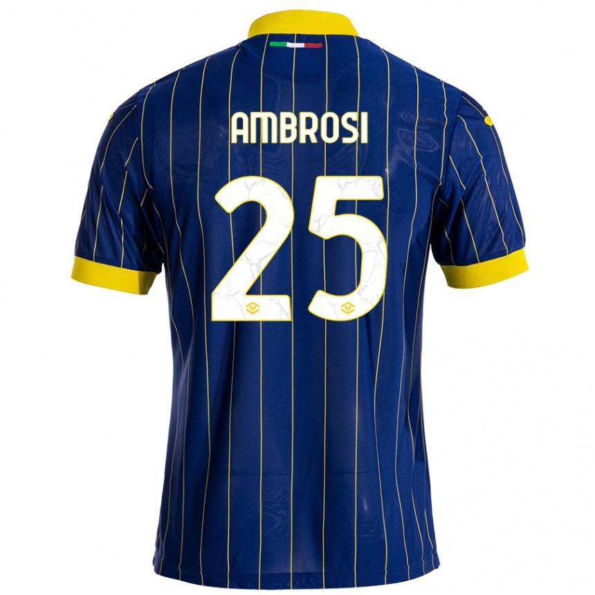 Kids Football Caterina Ambrosi #25 Blue Yellow Home Jersey 2024/25 T-Shirt Australia