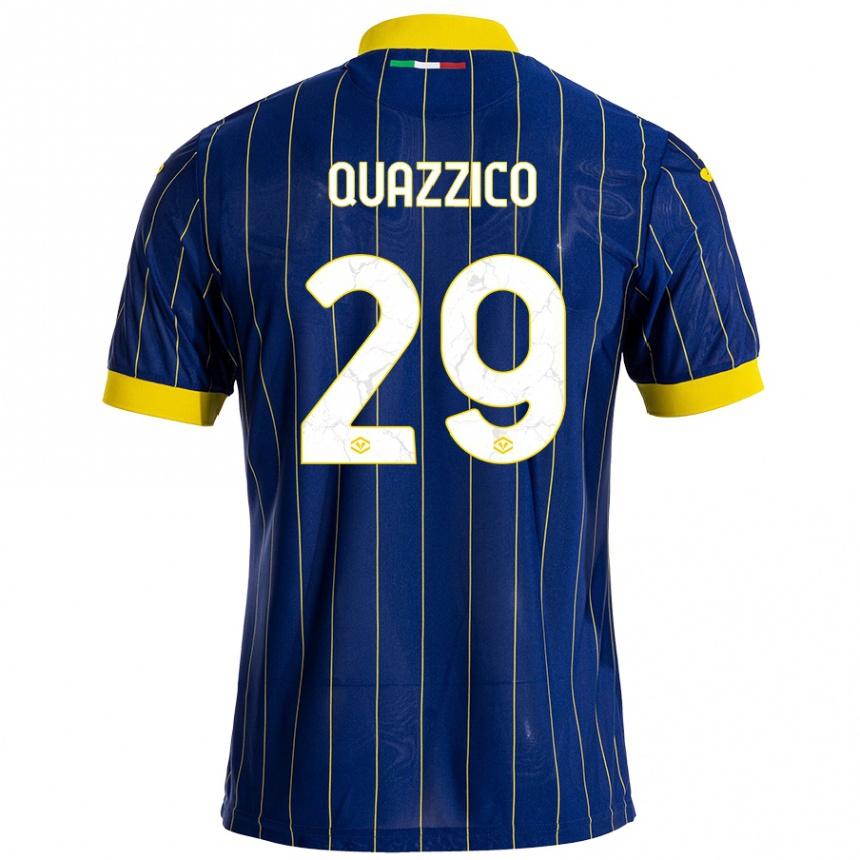 Kids Football Francesca Quazzico #29 Blue Yellow Home Jersey 2024/25 T-Shirt Australia