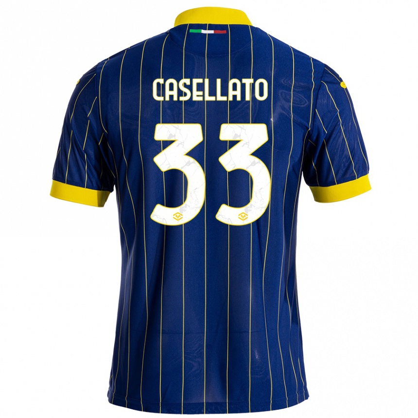 Kids Football Elisa Casellato #33 Blue Yellow Home Jersey 2024/25 T-Shirt Australia