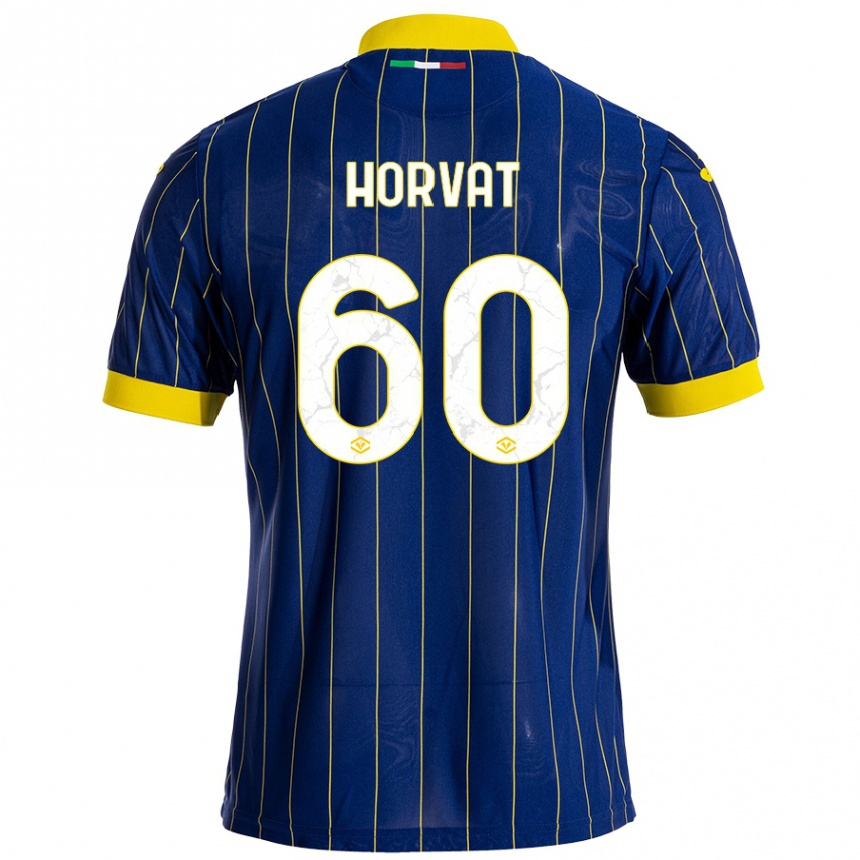 Kids Football Mihaela Horvat #60 Blue Yellow Home Jersey 2024/25 T-Shirt Australia