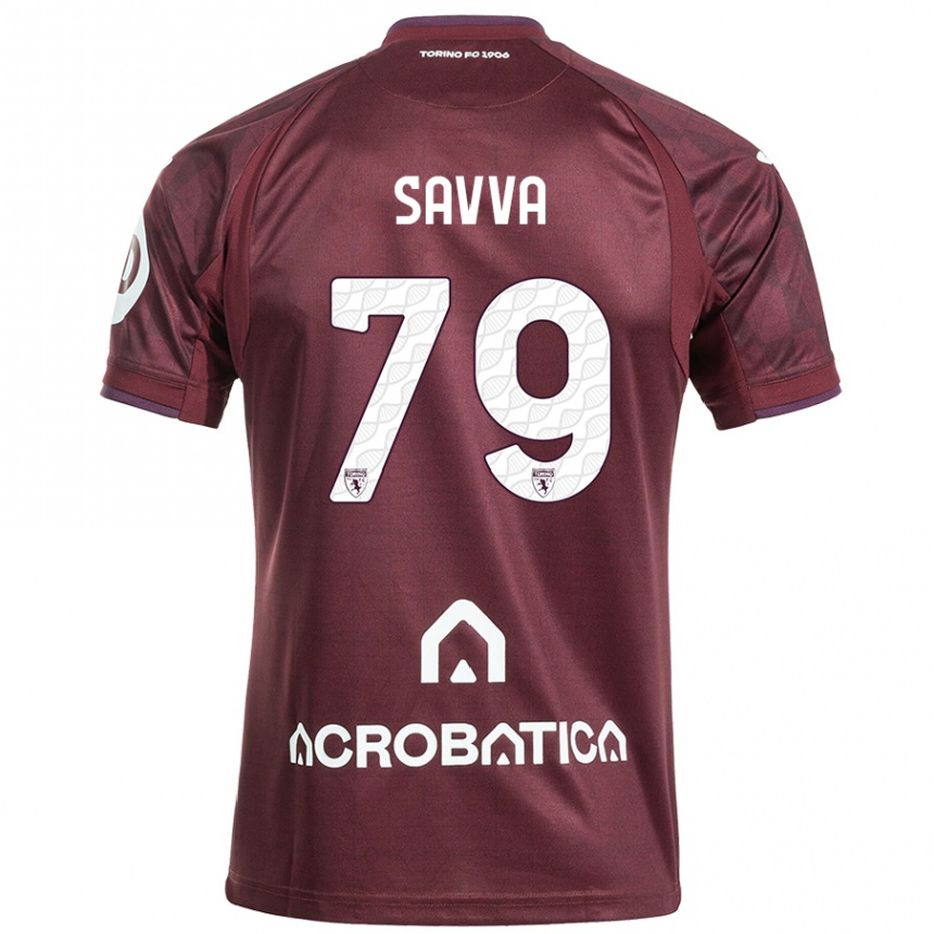 Kids Football Zanos Savva #79 Maroon White Home Jersey 2024/25 T-Shirt Australia