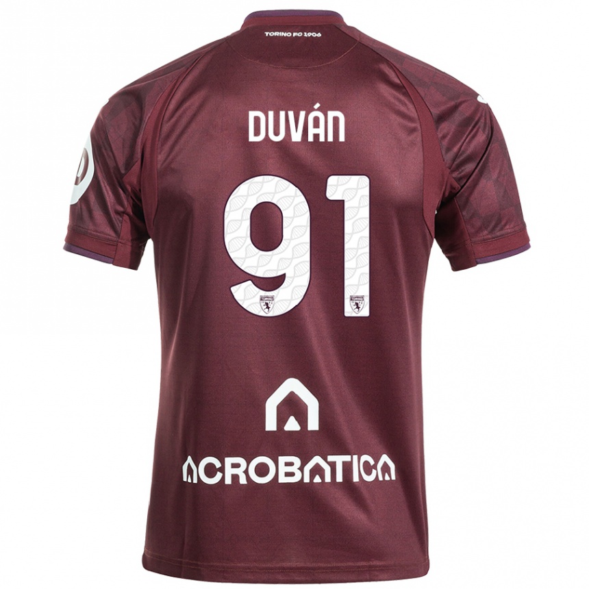 Kids Football Duván Zapata #91 Maroon White Home Jersey 2024/25 T-Shirt Australia