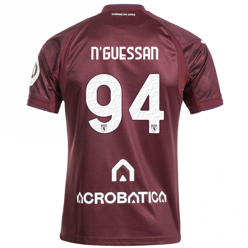 Kids Football Ange Caumenan N'guessan #94 Maroon White Home Jersey 2024/25 T-Shirt Australia