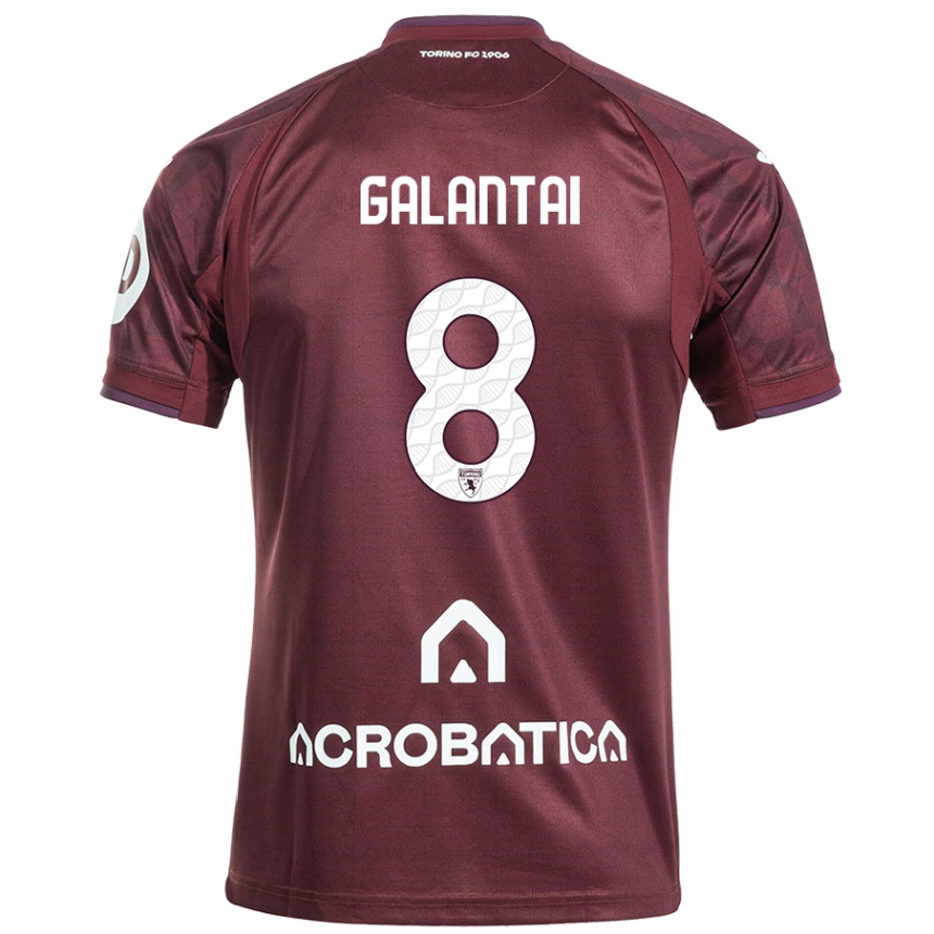 Kids Football Tamás Galántai #8 Maroon White Home Jersey 2024/25 T-Shirt Australia