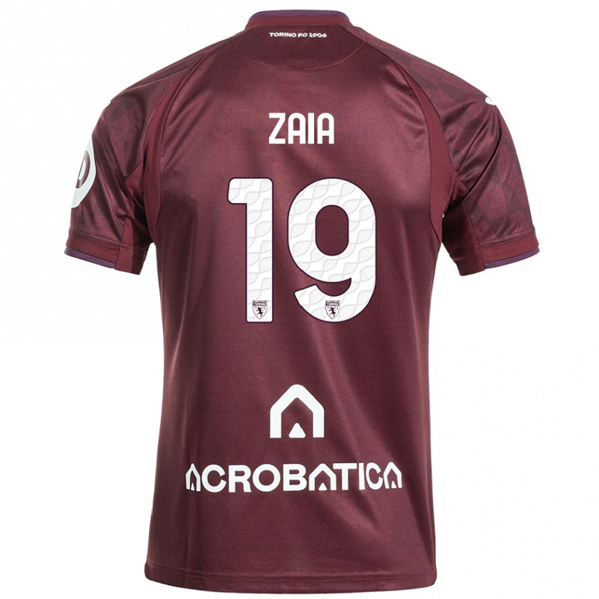 Kids Football Edoardo Zaia #19 Maroon White Home Jersey 2024/25 T-Shirt Australia