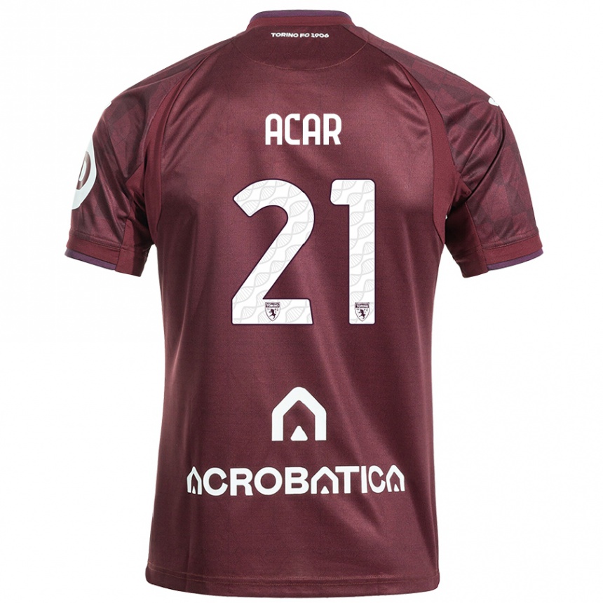 Kids Football Emirhan Acar #21 Maroon White Home Jersey 2024/25 T-Shirt Australia