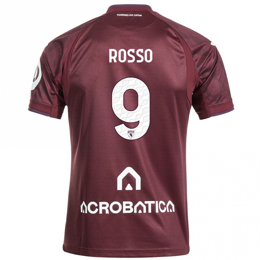 Kids Football Eleonora Rosso #9 Maroon White Home Jersey 2024/25 T-Shirt Australia