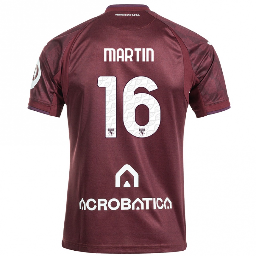 Kids Football Francesca Martin #16 Maroon White Home Jersey 2024/25 T-Shirt Australia