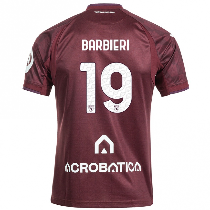 Kids Football Raffaella Barbieri #19 Maroon White Home Jersey 2024/25 T-Shirt Australia