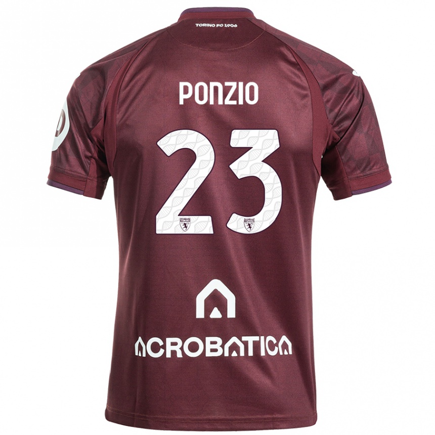 Kids Football Erika Ponzio #23 Maroon White Home Jersey 2024/25 T-Shirt Australia