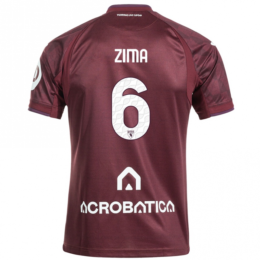 Kids Football David Zima #6 Maroon White Home Jersey 2024/25 T-Shirt Australia