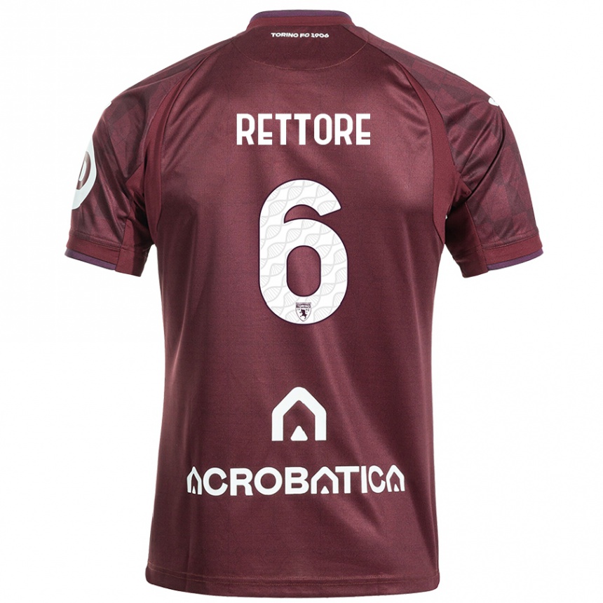 Kids Football Mirko Rettore #6 Maroon White Home Jersey 2024/25 T-Shirt Australia