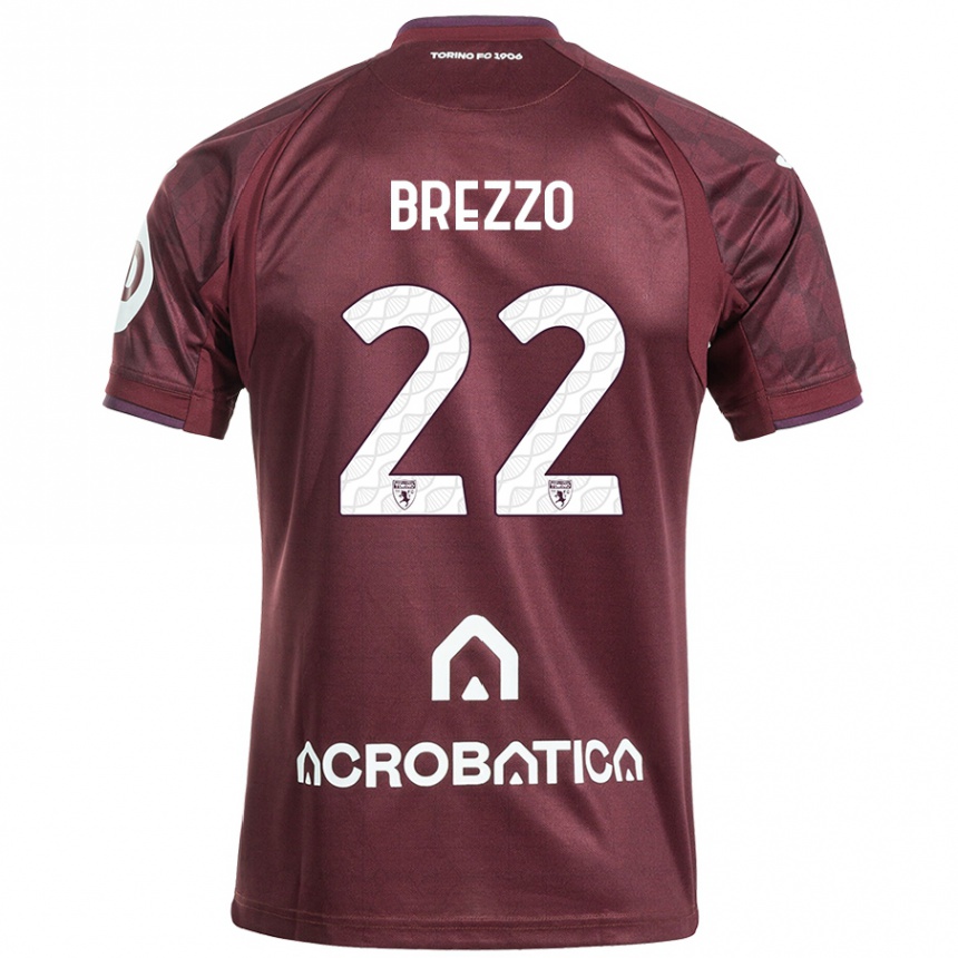 Kids Football Matteo Brezzo #22 Maroon White Home Jersey 2024/25 T-Shirt Australia