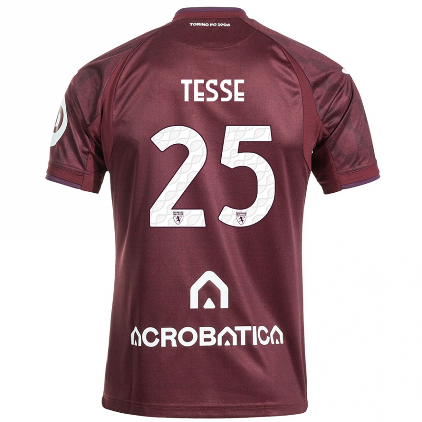 Kids Football Manuela Tesse #25 Maroon White Home Jersey 2024/25 T-Shirt Australia