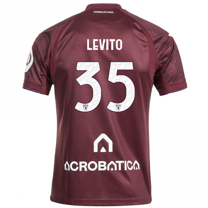 Kids Football Isabeau Levito #35 Maroon White Home Jersey 2024/25 T-Shirt Australia