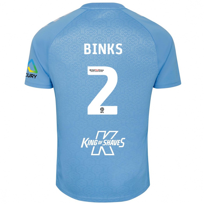 Kids Football Luis Binks #2 Blue White Home Jersey 2024/25 T-Shirt Australia