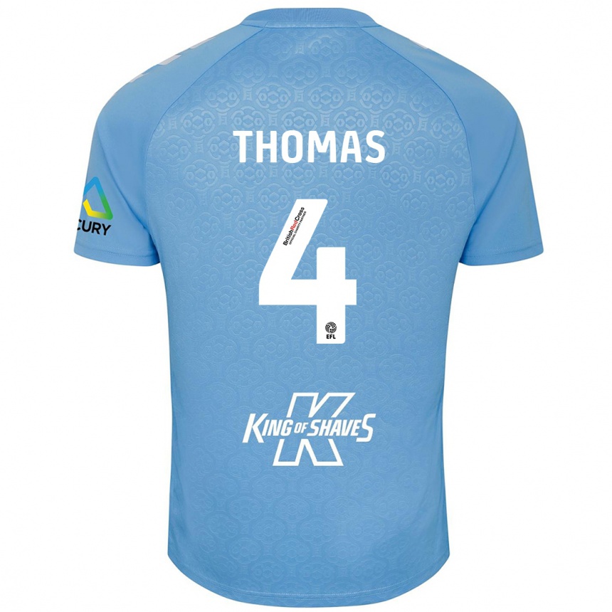 Kids Football Bobby Thomas #4 Blue White Home Jersey 2024/25 T-Shirt Australia