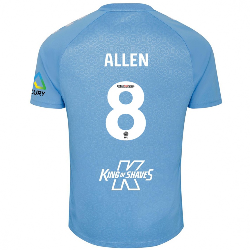 Kids Football Jamie Allen #8 Blue White Home Jersey 2024/25 T-Shirt Australia