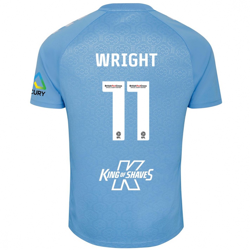 Kids Football Haji Wright #11 Blue White Home Jersey 2024/25 T-Shirt Australia