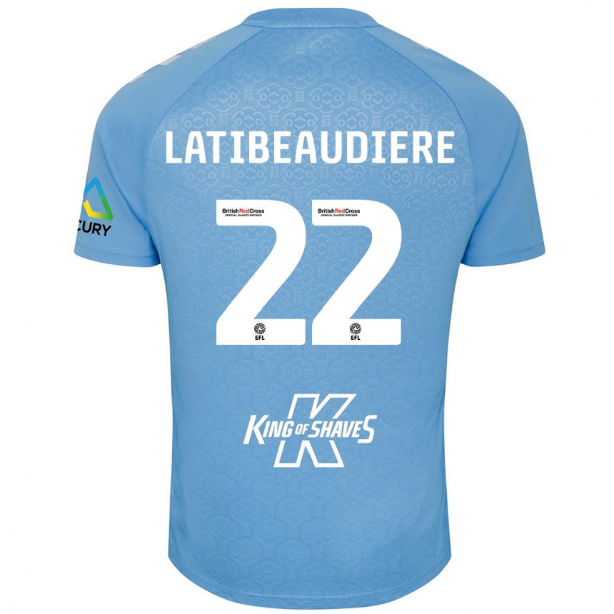 Kids Football Joel Latibeaudiere #22 Blue White Home Jersey 2024/25 T-Shirt Australia