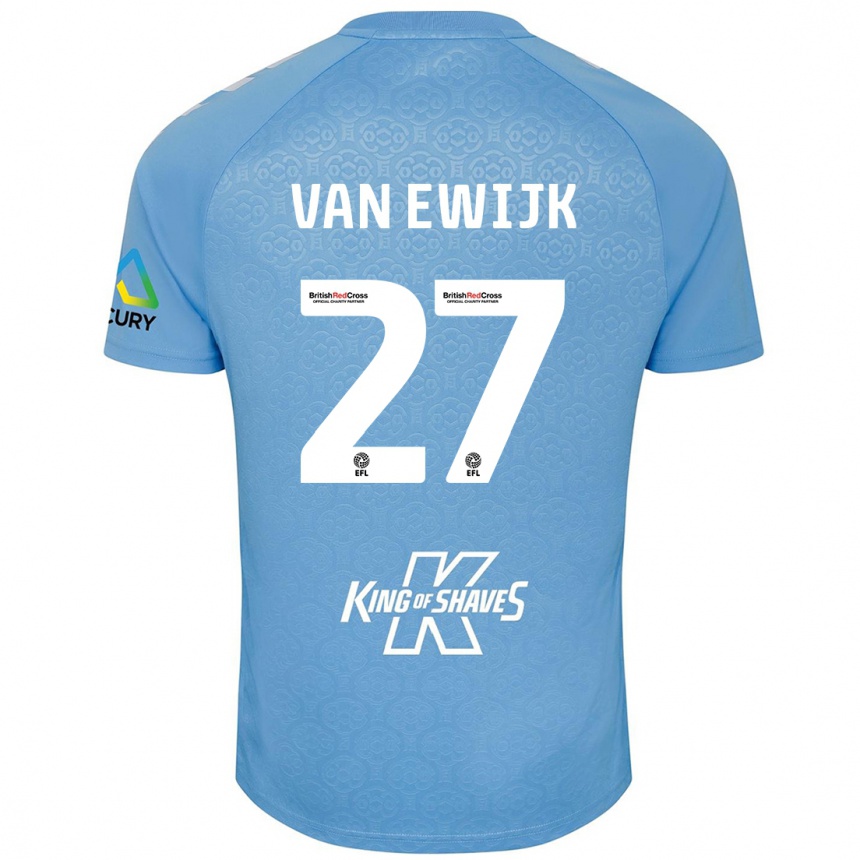 Kids Football Milan Van Ewijk #27 Blue White Home Jersey 2024/25 T-Shirt Australia