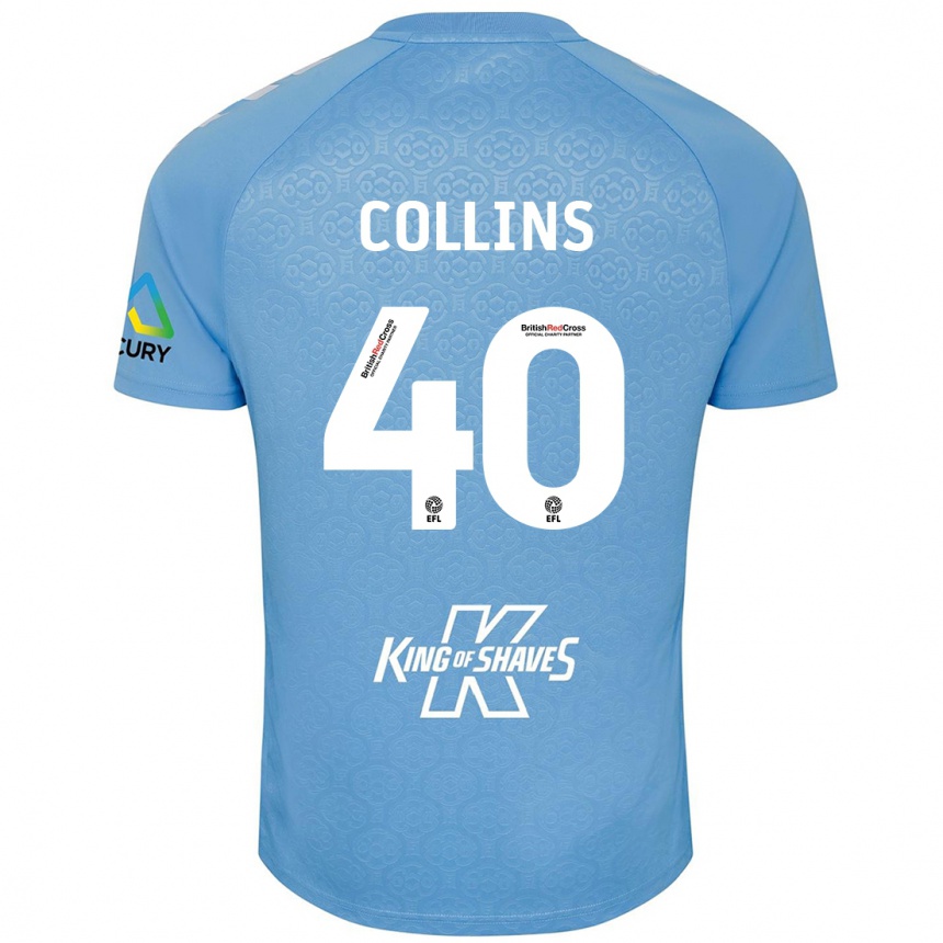 Kids Football Brad Collins #40 Blue White Home Jersey 2024/25 T-Shirt Australia