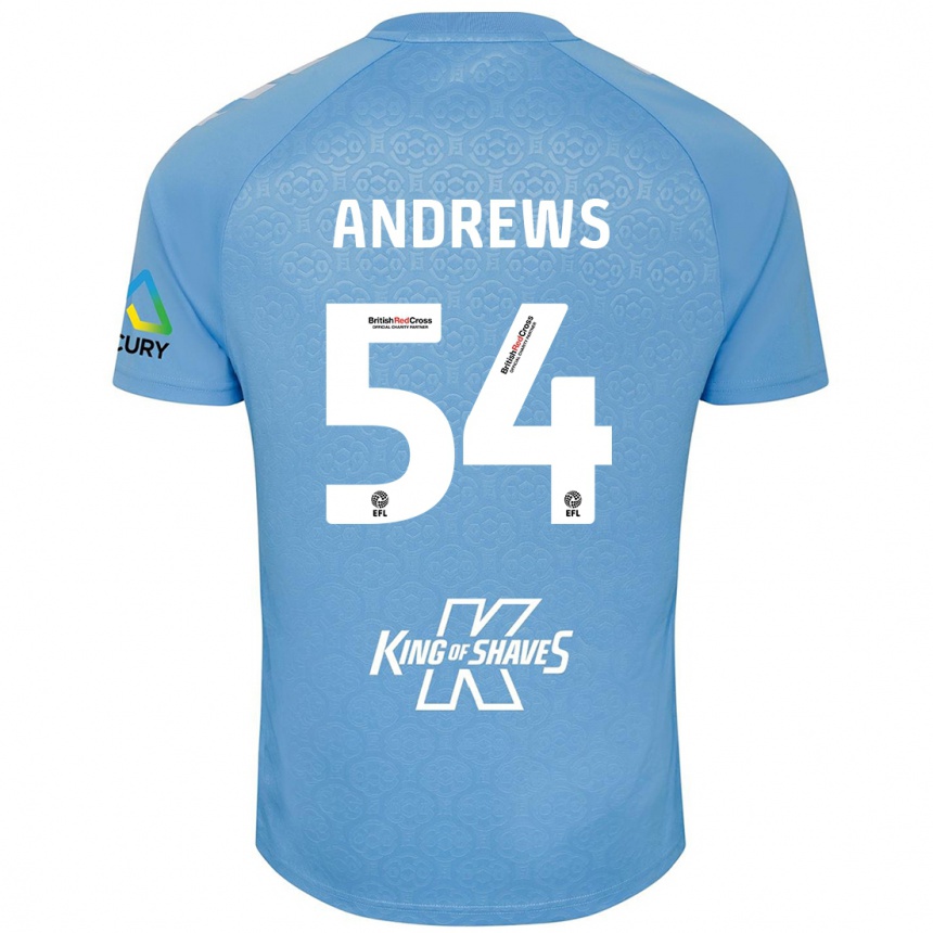 Kids Football Kai Andrews #54 Blue White Home Jersey 2024/25 T-Shirt Australia