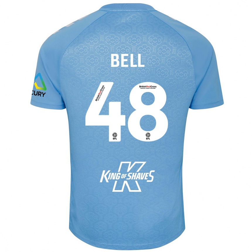 Kids Football Luke Bell #48 Blue White Home Jersey 2024/25 T-Shirt Australia