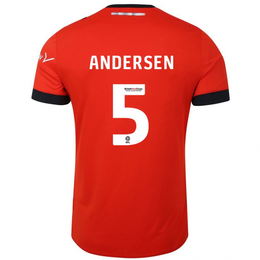 Kids Football Mads Andersen #5 Orange Black Home Jersey 2024/25 T-Shirt Australia